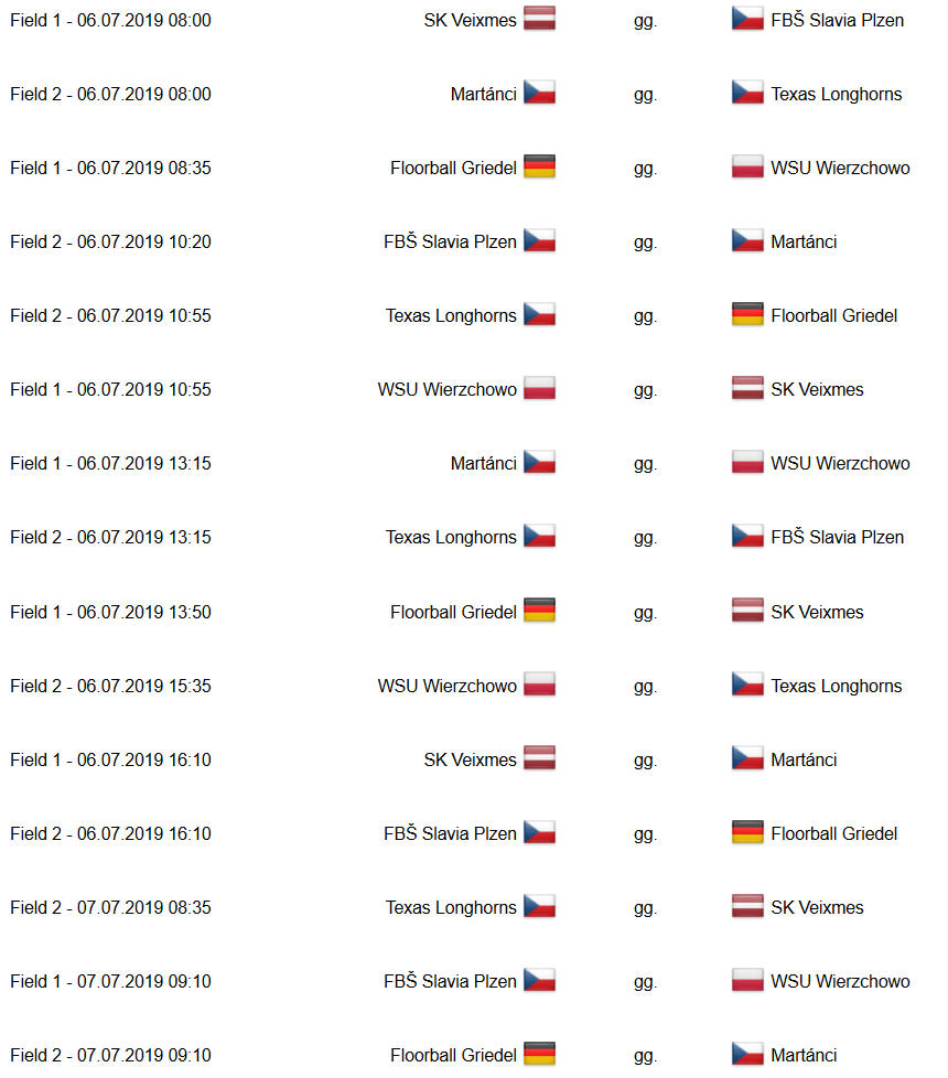 match schedule group a